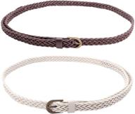 chic diary skinny braided belt set - 3-pack women's accessories logo