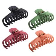 💇 boobeen 4-pack big hair claw - non-slip large claw clip for women and girls with thin hair, powerful hold for thick hair - stylish accessories for women and girls logo