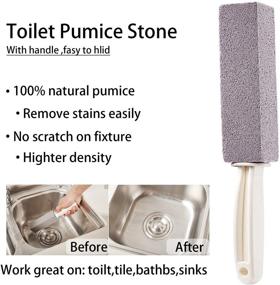 img 1 attached to 🧽 Pumice Stones with Handle (10 Packs) - Effective Cleaning for Toilet Bowl Rings, Bath, Household, Kitchen
