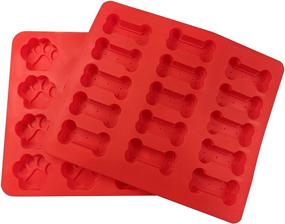 img 3 attached to Extra Large Silicone Dog Paw and Bone Mold Combo Pack - Ideal for Baking Paws and Bones - by MERRY BIRD