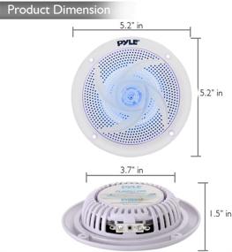 img 2 attached to Pyle Low-Profile Waterproof Marine Speakers - 240W 6.5 Inch 2 Way 1 Pair Slim Style - Outdoor Audio Stereo Sound System with Blue Illuminating LED Lights (White)