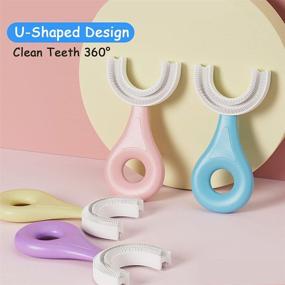 img 2 attached to soobei Kids U-Shaped Toothbrush - Food Grade Soft Silicone 🦷 Brush Head, 360° Oral Teeth Cleaning Design for Toddlers and Children
