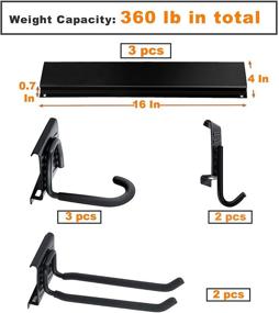 img 1 attached to 🚲 Maximize Space and Organization with Wallmaster Bike Rack Wall Mount - 7 Hooks and 3 Rails for Indoor Bike Storage in Garages