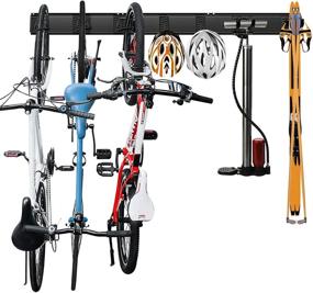 img 4 attached to 🚲 Maximize Space and Organization with Wallmaster Bike Rack Wall Mount - 7 Hooks and 3 Rails for Indoor Bike Storage in Garages