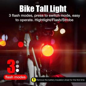 img 2 attached to 🚲 FHOLYO Bike Light Set: USB Rechargeable Headlight & Tail Lights for Safe Road Cycling | Waterproof & Suitable for Kids, Men, and Women