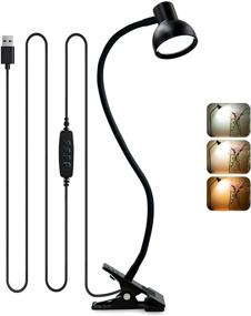 img 4 attached to 🔦 BOHON Clip-on Desk Lamp with Eye-Caring LED Lights, 3 Color Modes, 10 Brightness Levels, USB Powered, 360° Flexible Gooseneck, Ideal for Reading, Studying, Headboard Bedroom