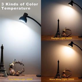 img 3 attached to 🔦 BOHON Clip-on Desk Lamp with Eye-Caring LED Lights, 3 Color Modes, 10 Brightness Levels, USB Powered, 360° Flexible Gooseneck, Ideal for Reading, Studying, Headboard Bedroom