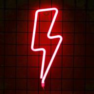 🎆 decorative lightning led neon light, usb/battery powered lightning shape neon sign lamp for bedroom living room kids room wedding party christmas decor (red) логотип