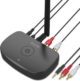 img 4 attached to 🔌 Besign BE-RCA Long Range Wireless Bluetooth Audio Adapter, HiFi Music Receiver, Bluetooth 5.0 Receiver for Wired Speakers or Home Stereo System, Black