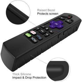 img 2 attached to 📱Чехол-пульт CaseBot для Roku Voice, Roku Express 4K+ 2021, Ultra LT Enhanced Voice, Express 3930/3900, Premiere+ 3921, Streaming Stick+ - черный: накладка из силикона с сотовым рисунком для предотвращения скольжения.