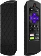 📱чехол-пульт casebot для roku voice, roku express 4k+ 2021, ultra lt enhanced voice, express 3930/3900, premiere+ 3921, streaming stick+ - черный: накладка из силикона с сотовым рисунком для предотвращения скольжения. логотип