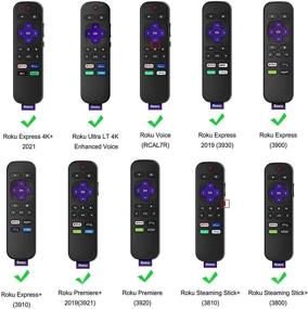 img 3 attached to 📱Чехол-пульт CaseBot для Roku Voice, Roku Express 4K+ 2021, Ultra LT Enhanced Voice, Express 3930/3900, Premiere+ 3921, Streaming Stick+ - черный: накладка из силикона с сотовым рисунком для предотвращения скольжения.