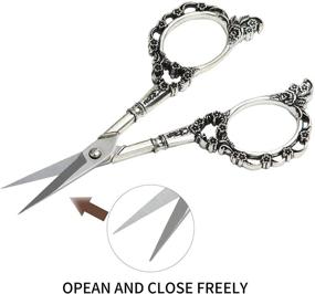 img 2 attached to 🌸 Plum Blossom Vintage Sewing Scissors: Stainless Steel, Sharp, Silver - Ideal for Office, Embroidery, Crafting, Artwork, Cross Stitch & Daily Use