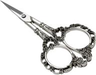 🌸 plum blossom vintage sewing scissors: stainless steel, sharp, silver - ideal for office, embroidery, crafting, artwork, cross stitch & daily use logo