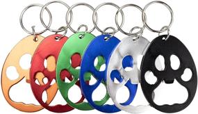 img 2 attached to Swatom Dog Paw Keychain Bottle Opener - 6 Piece Set with Key Tag Chain Ring for Beer Opening