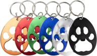 swatom dog paw keychain bottle opener - 6 piece set with key tag chain ring for beer opening логотип