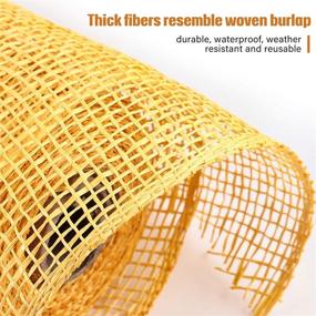 img 2 attached to 🎀 Poly Burlap Deco Mesh Ribbon Rolls for Home Decoration and DIY Crafts - 3 Rolls (Yellow, 10.4 Inch Width)