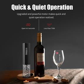 img 2 attached to 🍾 TEBIKIN Rechargeable Electric Wine Opener Set - Automatic Type-C Port with LED Light, Vacuum Stopper, Pourer, and Foil Cutter - Perfect for Home Wine Gift, Party, and Catering