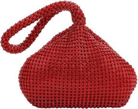 img 4 attached to 👛 Стильная треугольная сумочка-клатч с стразами для женщин - идеальна для вечерних мероприятий, свадеб, вечеринок и выпускных вечеров.