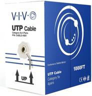 vivo серый 1,000 футовый массовый кабель ethernet cat5e: идеально подходит для внутренних сетевых установок и высокоскоростного подключения - cca, 24 awg, utp pull box, провод cat-5e (cable-v001) логотип