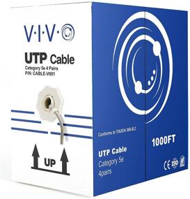 img 4 attached to VIVO Серый 1,000 футовый массовый кабель Ethernet Cat5e: Идеально подходит для внутренних сетевых установок и высокоскоростного подключения - CCA, 24 AWG, UTP Pull Box, Провод Cat-5e (CABLE-V001)