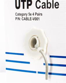 img 1 attached to VIVO Серый 1,000 футовый массовый кабель Ethernet Cat5e: Идеально подходит для внутренних сетевых установок и высокоскоростного подключения - CCA, 24 AWG, UTP Pull Box, Провод Cat-5e (CABLE-V001)