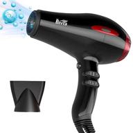 💇 professional hair dryer 1875w with negative ion technology, quick drying, low noise and concentrator - 2 speeds, 3 heat settings (black) logo