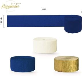 img 2 attached to 🎉 Navy Blue Party Decorations by NICROLANDEE: 6 Rolls of Navy Blue & Gold Crepe Paper Streamers for Bridal Showers, Birthdays, Weddings, and Graduations