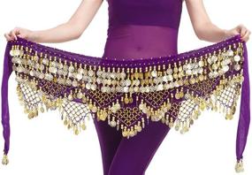 img 4 attached to 👗 Silver Sequin Women's Belly Skirts - Stylish Accessories for Women