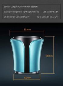 img 1 attached to 🚗 High-Speed Dual USB Car Charger with Cup Power Adapter - 3.1A Ports, LED Voltage Detector, Card Slot - iPhone X/8/7/Plus, iPad Air 2, Galaxy S9/S8 - Blue