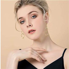 img 3 attached to ONLYJUMP 2 Pairs Twisted Earrings: Fashion Gold & Silver Plated Spiral Curved Wave Statement Dangle Drops for Women & Girls