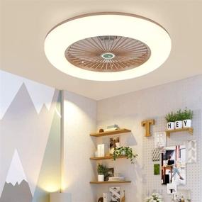 img 2 attached to 🔆 KWOKING Lighting 22 inch Modern Ceiling Light and Fan with Remote Control: Invisible Acrylic Dimmable Lighting & Adjustable Speed, Ideal for Kids Bedrooms and Workout Room in Gold