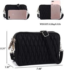 img 1 attached to 👛 Women's Small Purse with Triple Zip Pockets - Cross Body Fashion Clutch Wallet Quilted Shoulder Bag, Adjustable Strap Included