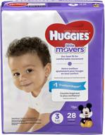 подгузники huggies little movers, размер 3 (16-28 фунтов), 28 шт., джамбо пакет (упаковка может отличаться), подгузники для активных малышей. логотип