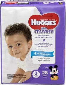 img 2 attached to Подгузники Huggies Little Movers, размер 3 (16-28 фунтов), 28 шт., Джамбо пакет (упаковка может отличаться), подгузники для активных малышей.