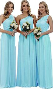 img 1 attached to Future Girl Shoulder Bridesmaid Asymmetric Women's Clothing for Dresses