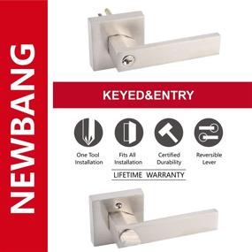 img 2 attached to 🔑 HTL01-SN-ET-1P: Heavy-Duty Lever Lock for Exterior and Front Door, Satin Nickel Finish - Keyed Entry Handle