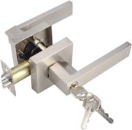 🔑 htl01-sn-et-1p: heavy-duty lever lock for exterior and front door, satin nickel finish - keyed entry handle логотип