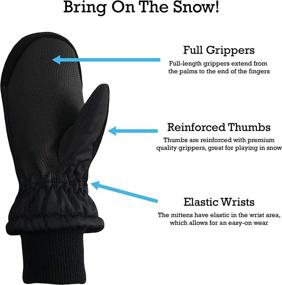 img 1 attached to 🧤 Warm and Waterproof: N'Ice Caps Kids Toddler Baby Easy-On Wrap Thinsulate Winter Mittens - Perfect Protection for Cold Weather!