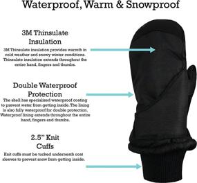 img 2 attached to 🧤 Warm and Waterproof: N'Ice Caps Kids Toddler Baby Easy-On Wrap Thinsulate Winter Mittens - Perfect Protection for Cold Weather!