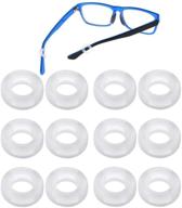 👓 16 pairs clear silicone glasses legs - prevent slipping with anti-slip rings | eyeglass frame grips for comfortable eyewear retention logo