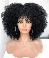 👩 high-quality heat-resistant machine-made curly wig for black women - natural-looking black wig with big hair in shade #1b logo