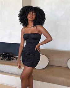 img 1 attached to 👩 High-Quality Heat-Resistant Machine-Made Curly Wig for Black Women - Natural-Looking Black Wig with Big Hair in Shade #1B