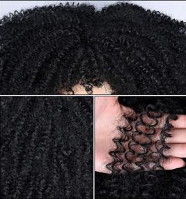 img 2 attached to 👩 High-Quality Heat-Resistant Machine-Made Curly Wig for Black Women - Natural-Looking Black Wig with Big Hair in Shade #1B