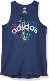 img 3 attached to 👚 Adidas Navy Front Tank Top for Girls - Trendy Girls' Clothing