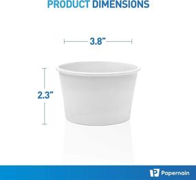 img 3 attached to Premium [8 oz, 100-Count, White] Papernain Paper Disposable 🍦 Ice Cream Cups - Ideal Dessert Bowls for Parties and Events