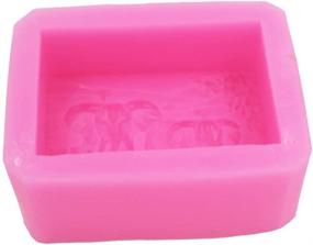 img 1 attached to Rectangle Elephant Family Silicone Soap Mold - Longzang S507, 3D Handmade Craft Mould