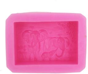 img 2 attached to Rectangle Elephant Family Silicone Soap Mold - Longzang S507, 3D Handmade Craft Mould