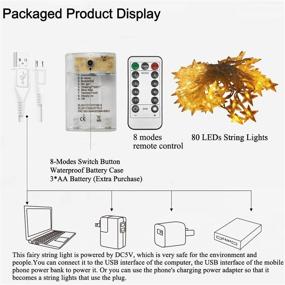 img 1 attached to 🌟 Versatile Star String Lights: 80 LED 34ft Twinkle Fairy Lights - USB & Battery Operated - Waterproof Indoor Outdoor Decoration - 8 Modes Remote Control - Warm White