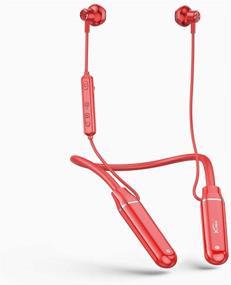 img 4 attached to 🎧 100 Hours Playtime Neckband Bluetooth Headphones with Noise Cancelling Microphone [1000 mAh] - Wireless Earbuds for Android & Smart Phone Music Audiobooks